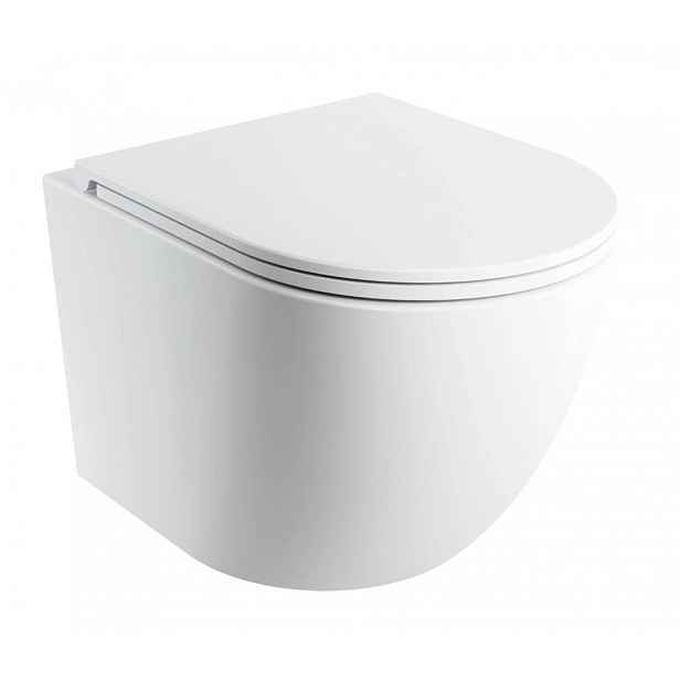 OMNIRES Ottawa Comfort - Závěsné WC se sedátkem SoftClose, Rimless, matná bílá OTTAWASPMWBM