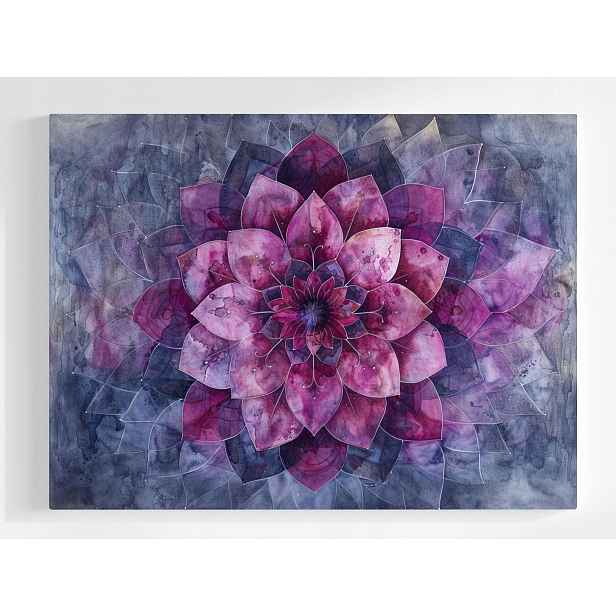 Plakát Lotosový Květ Fialový Akvarel Abstrakce 100x75