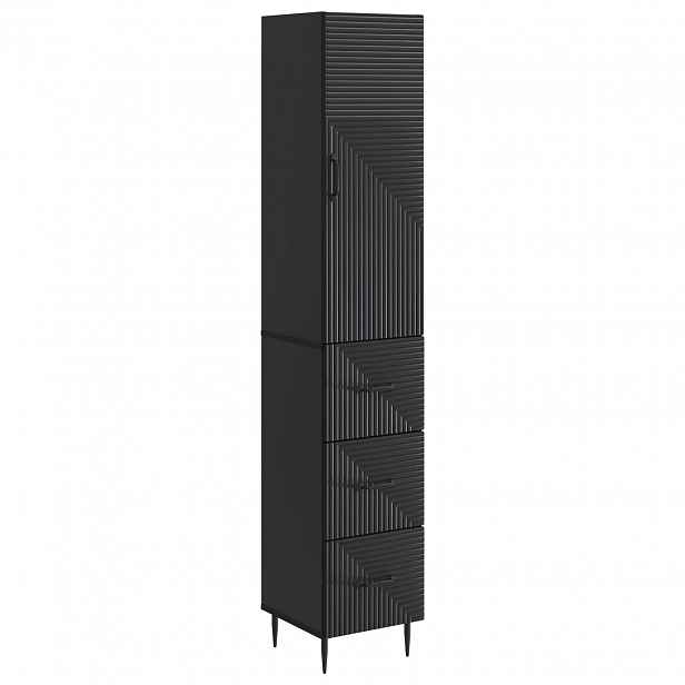vidaXL Sada skříněk 2 ks 33 x 34,5 x 90 cm Kompozitní dřevo Černá