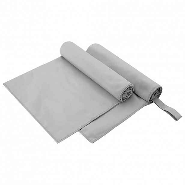 vidaXL Sportovní osušky 2 ks Šedá 100 x 50 cm Polyester a polyamid