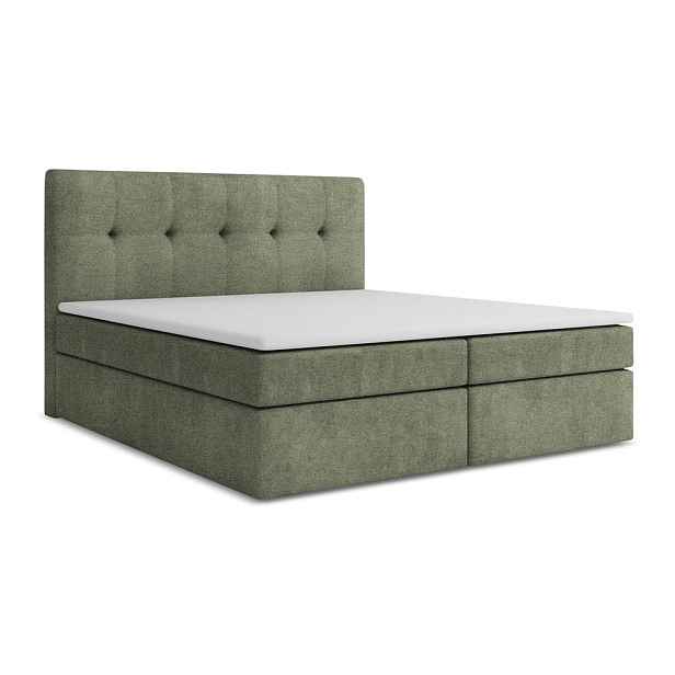 Zelená boxspring postel s úložným prostorem 160x200 cm Palta – Makamii