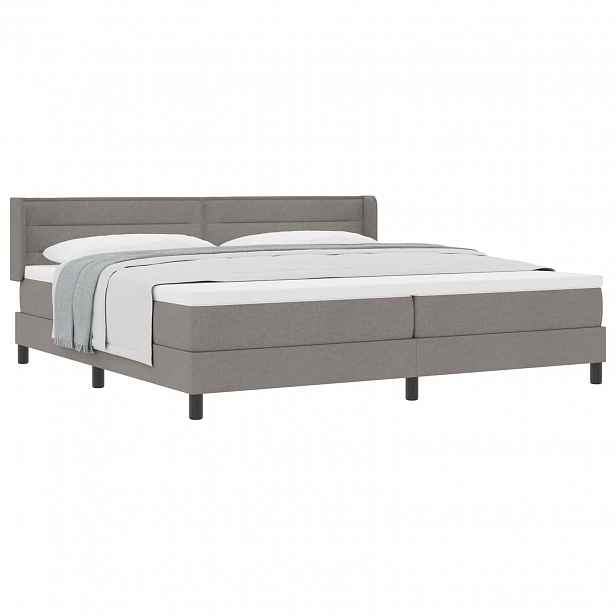 vidaXL Postel s boxspringem s čelo Taupe 200 x 200 cm textil