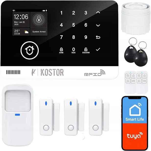 Bezdrátový alarm Gsm WiFi s aplikací Tuya, sada, Kostor SAD005E