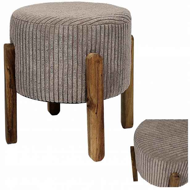 Taburet Modern taupe Puf podnožka Sztruks sedák Boho