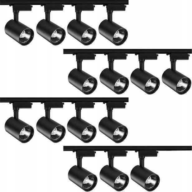 15X Kolejnicový Reflektor Led Svítidlo S Nastavitelnou Stropní Lištou Kabel