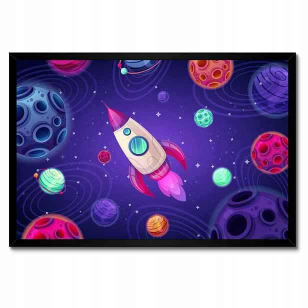 Plakáty v rámu 60x40 Vesmírná raketa pro malého astronauta