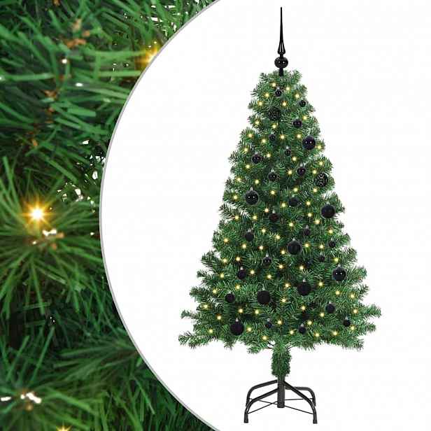 vidaXL Umělý vánoční stromeček Zelená 150 cm PVC, ocel a plast