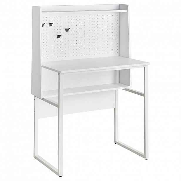 Beliani PSACÍ STŮL s děrovanou deskou Bílý 84/48 cm Buxton