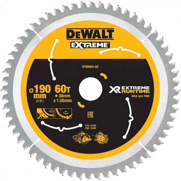 DeWALT - Pilový kotouč na dřevo 190x30 mm, 60 zubů DT99564