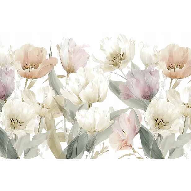 Fototapeta Flizelina Květiny Tulipány Shabby Chic Glamour 208x146 130g