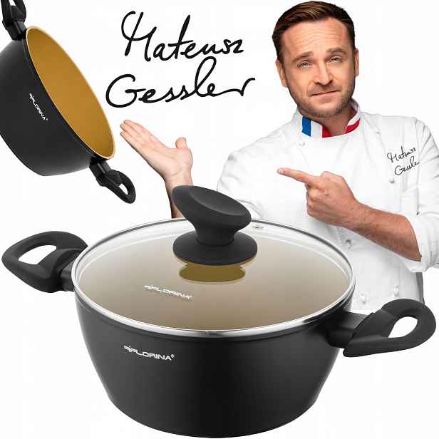 Hrnec s keramickým povrchem, indukční 20 cm, 2,1 l, poklička