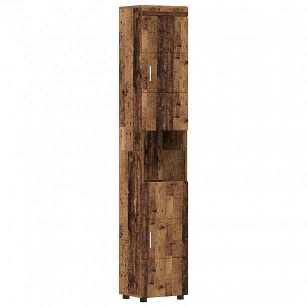 vidaXL Sada koupelnových skříněk TULUM Staré dřevo 37 x 31,5 x 203 cm