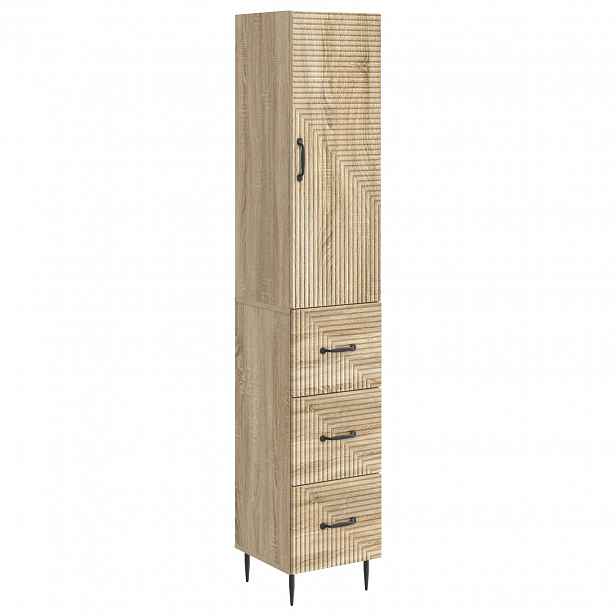 vidaXL Sada skříněk 2 ks 33 x 34,5 x 90 cm Kompozitní dřevo Dub sonoma