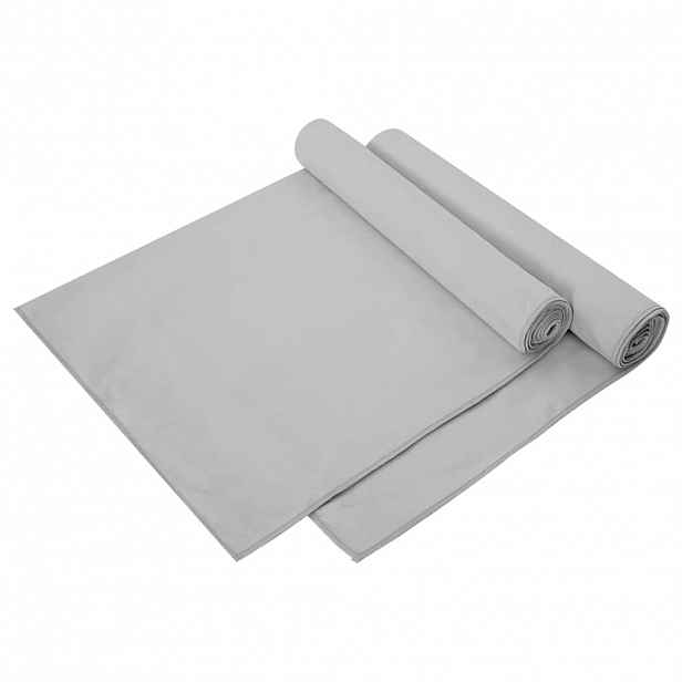 vidaXL Sportovní osušky 2 ks Šedá 140 x 70 cm Polyester a polyamid