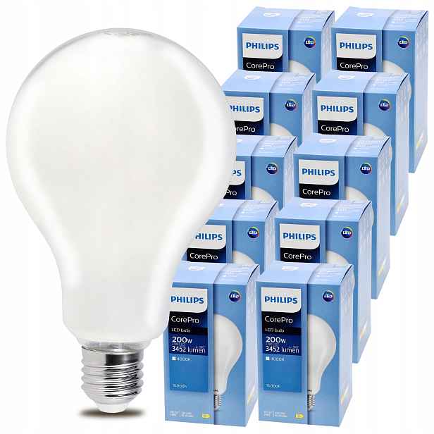 10x Led žárovka E27 Philips 23W 200W 3452lm 4000k Premium Sada žárovek