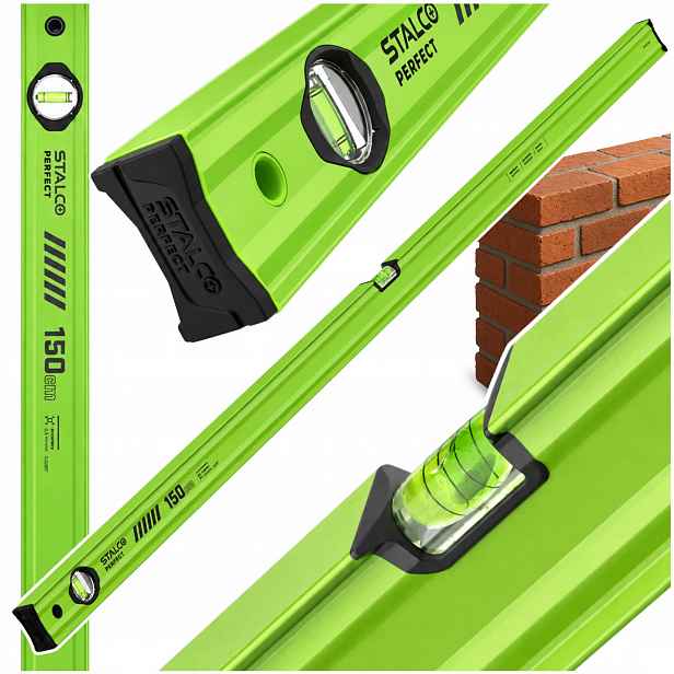 Hliníková vodováha 150 cm Vodováha Stalco Perfect Vseries 2 libelle 1,5 m