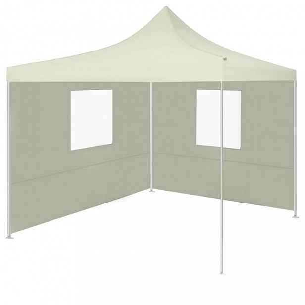 Skládací party stan se 2 bočnicemi 2 x 2 m Dekorhome Krémová