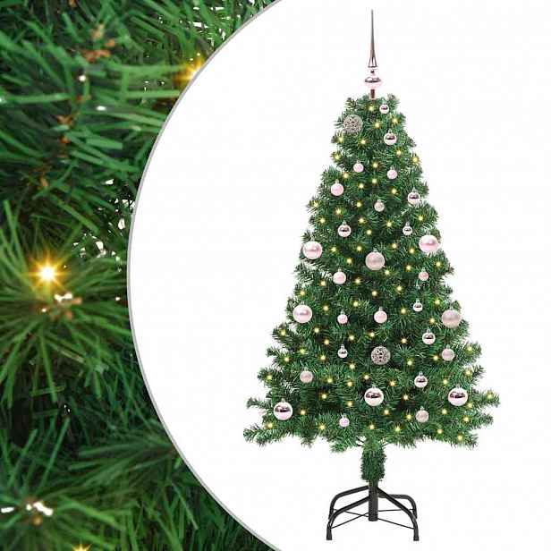 vidaXL Umělý vánoční stromeček Zelená 150 cm PVC, ocel a plast