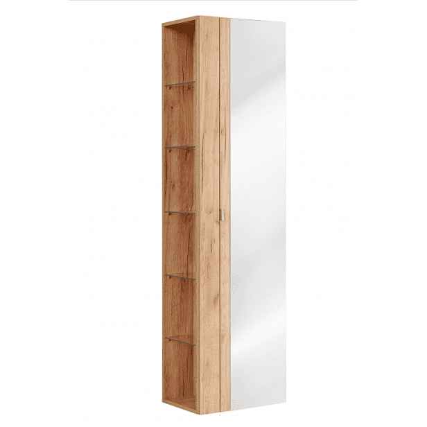 ArtCom Vysoká skříňka do koupelny se zrcadlem CAPRI Oak 803