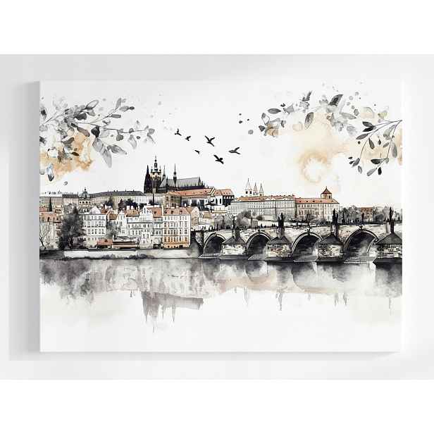 Plakát Město Panorama Praha Hradčany Karlův Most 100x75