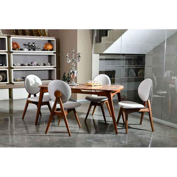 Set stolu a židlí (5 kusů) Touch Wooden - Cream
