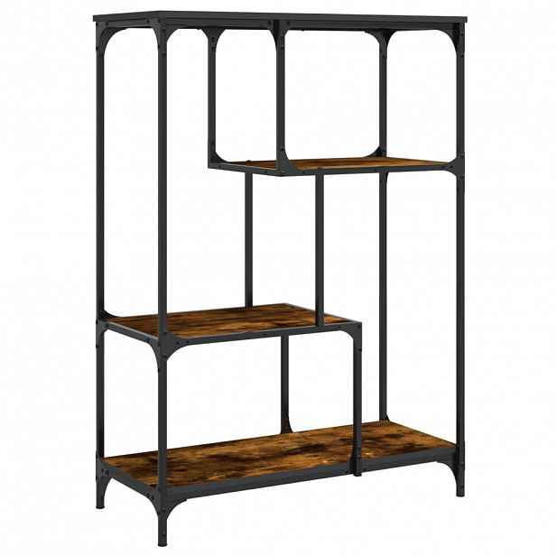 vidaXL Knihovna 3 úrovní 81 x 36 x 115 cm Kouřový dub