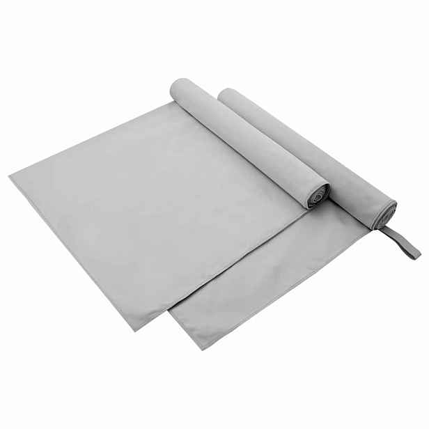 vidaXL Sportovní osušky 2 ks Šedá 180 x 90 cm Polyester a polyamid