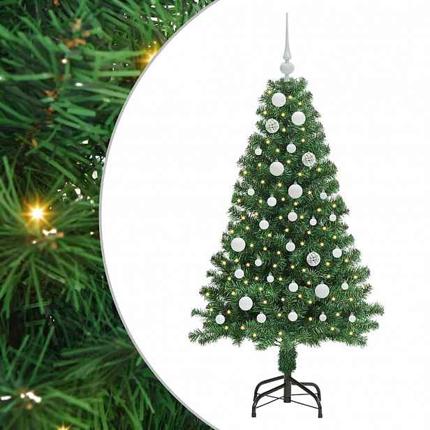 vidaXL Umělý vánoční stromeček Zelená 150 cm PVC, ocel a plast