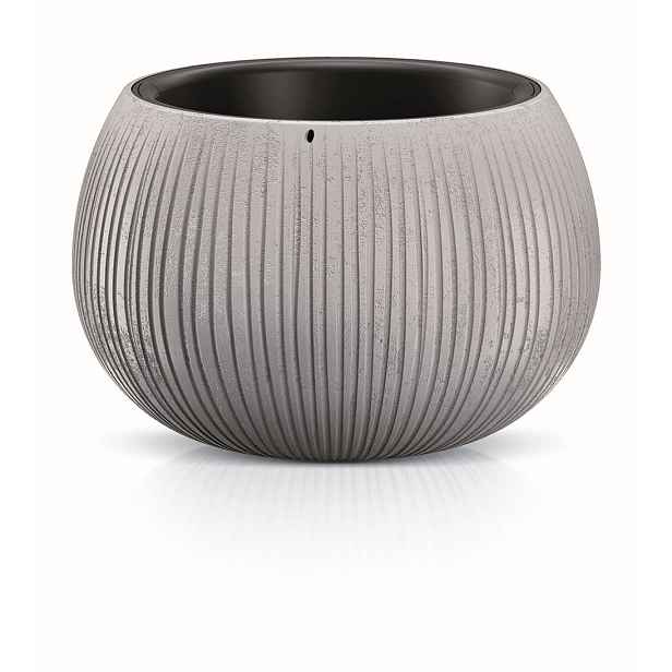 Prosperplast Obal na květináč s vkladem Bowl šedý, varianta 18 cm