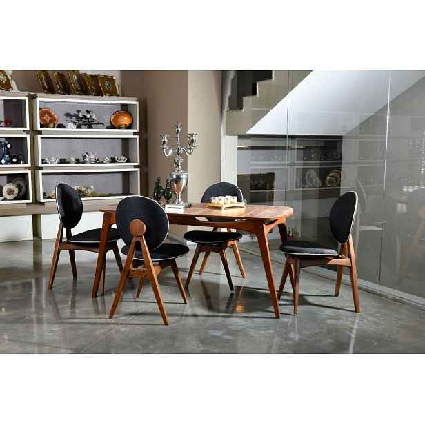 Set stolu a židlí (5 kusů) Touch Wooden - Anthracite