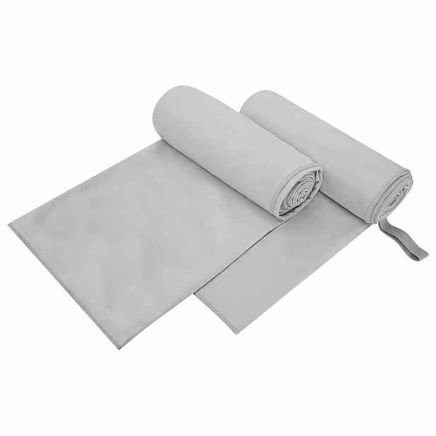 vidaXL Sportovní osušky 2 ks Šedá 200 x 100 cm Polyester a polyamid