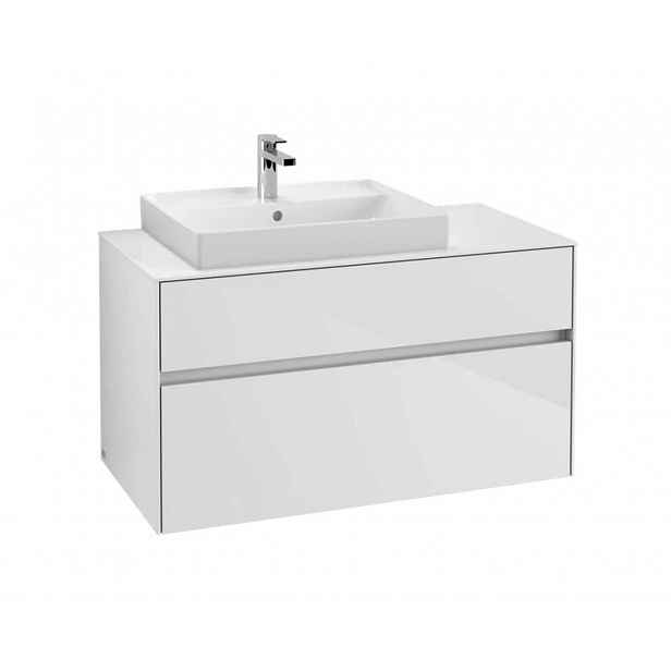Villeroy & Boch Collaro - Umyvadlová skříňka, 100x55x50 cm, 2 zásuvky, Glossy White C01700DH