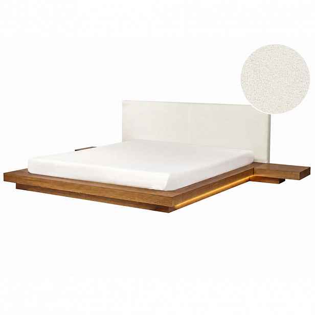 Beliani POSTEL s LED 180/200 cm MDF deska Světle hnědá Zen