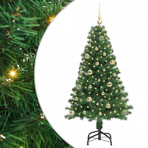 vidaXL Umělý vánoční stromeček Zelená 150 cm PVC, ocel a plast