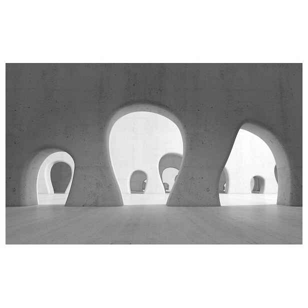 Fototapeta Oblouky Beton Minimalismus Světlo Stín Šedá Vinyl 368x254 lepidlo
