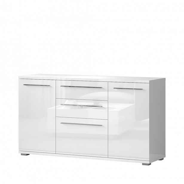 Komoda PIANO K150-3K2F/PN bílá lesk