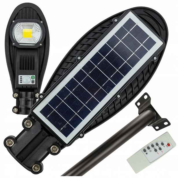 Solární lampa pouliční zahradní Led lampa venkovní 50W ovladač držák