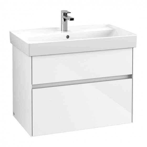 Villeroy & Boch Collaro - Umyvadlová skříňka, 75x55x44 cm, 2 zásuvky, Glossy White C01000DH