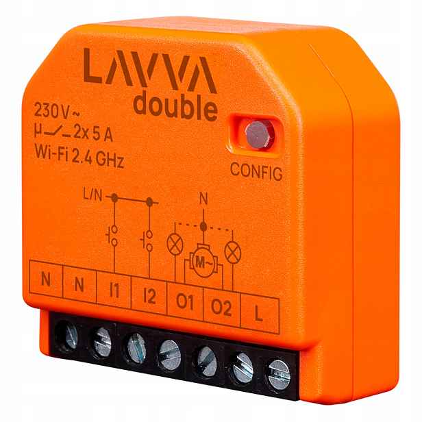 Ovladač wifi Lavva Double – 2 kanály pro Osvětlení nebo Rolety Měří Watty