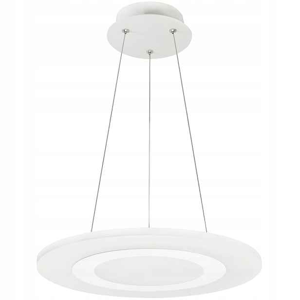 Závěsná Led lampa kulatá bílá moderní neutrální do obývacího pokoje 35 cm Polux