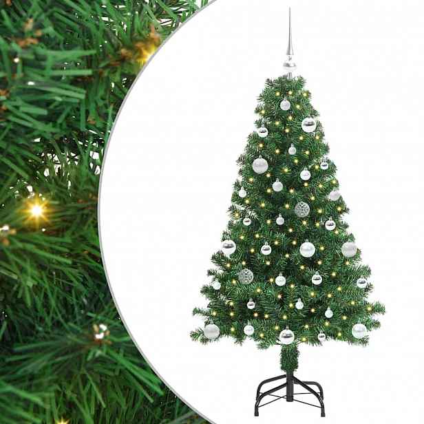 vidaXL Umělý vánoční stromeček Zelená 150 cm PVC, ocel a plast