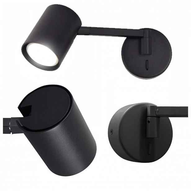 Sněhová Nástěnná Lampa S Otočným Ramenem GU10 Černá Light Prestige