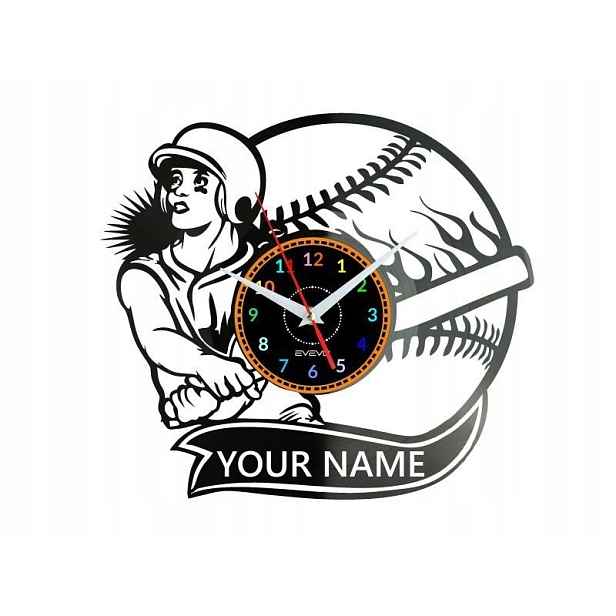 Softball Vaše jméno Nápad na Dárek Nástěnná Dekorace z vinylové desky