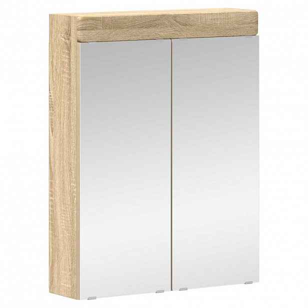 vidaXL Koupelnová zrcadlová skříň TULUM Sonoma dub 60 x 16,5 x 78 cm