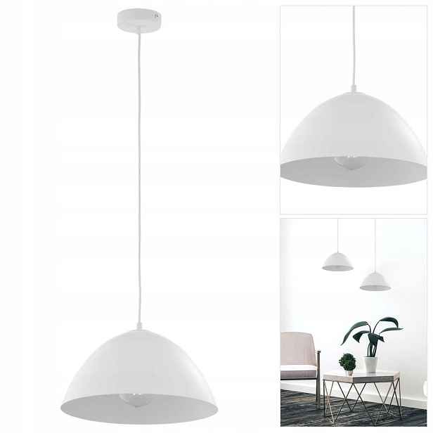 Závěsná lampa Faro bílá, nastavitelná výška, interiér s třídou Tk Lighting