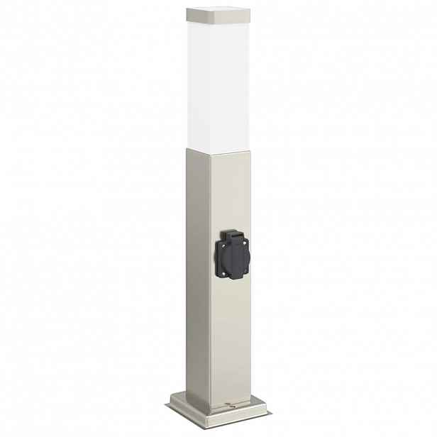 vidaXL Sloupkové svítidlo se zásuvkou 50 cm nerezová ocel IP44