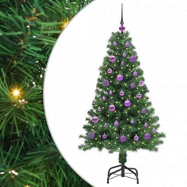 vidaXL Umělý vánoční stromeček Zelená 150 cm PVC, ocel a plast