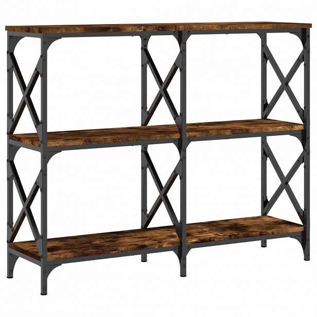 vidaXL Konzolový stolek kouřový dub 100x28x80,5 cm kompozitní dřevo