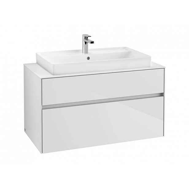 Villeroy & Boch Collaro - Umyvadlová skříňka, 100x55x50 cm, 2 zásuvky, Glossy White C02000DH