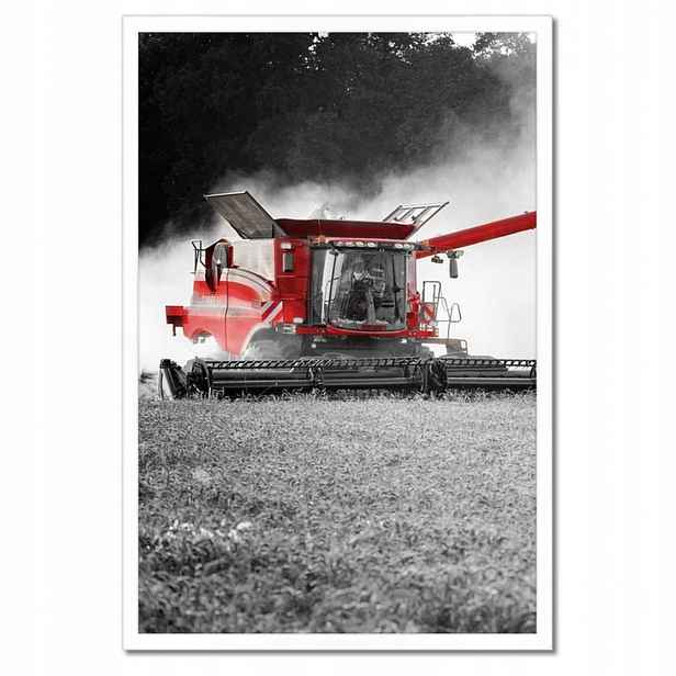 Plakáty v rámu 40x60 Červený traktor Žniva